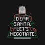 Dear Santa Let's Negotiate-womens fitted tee-eduely
