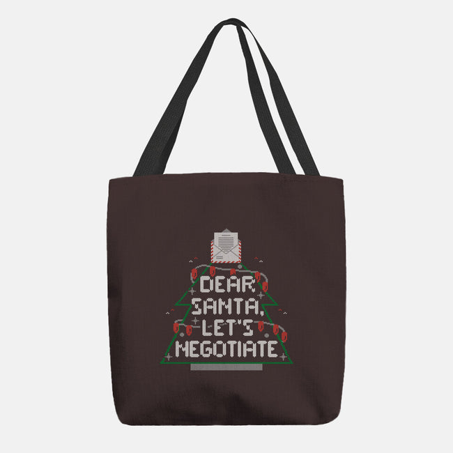 Dear Santa Let's Negotiate-none basic tote bag-eduely