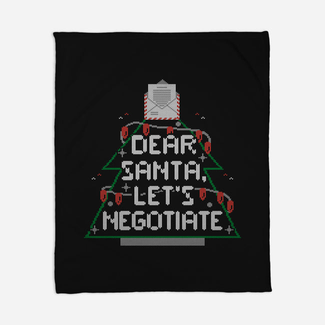 Dear Santa Let's Negotiate-none fleece blanket-eduely