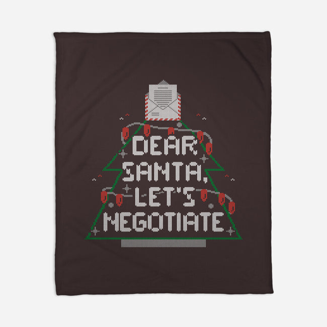 Dear Santa Let's Negotiate-none fleece blanket-eduely