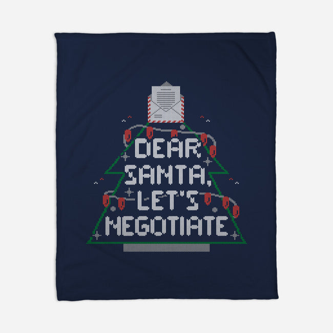 Dear Santa Let's Negotiate-none fleece blanket-eduely