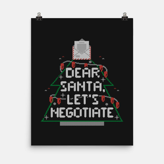 Dear Santa Let's Negotiate-none matte poster-eduely