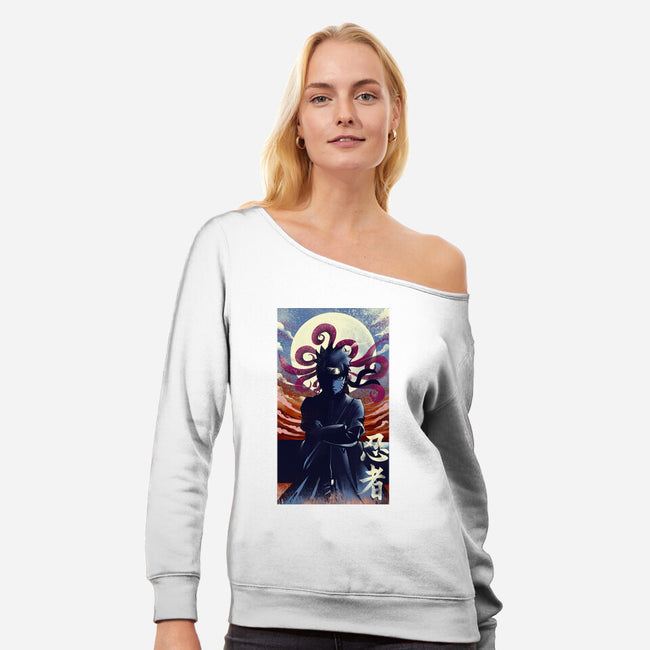 Uzumaki-womens off shoulder sweatshirt-fanfabio
