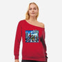 The Jingle Bells-womens off shoulder sweatshirt-daobiwan