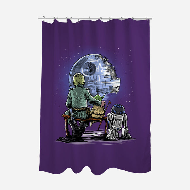 Master And Apprentice Gazing-none polyester shower curtain-zascanauta