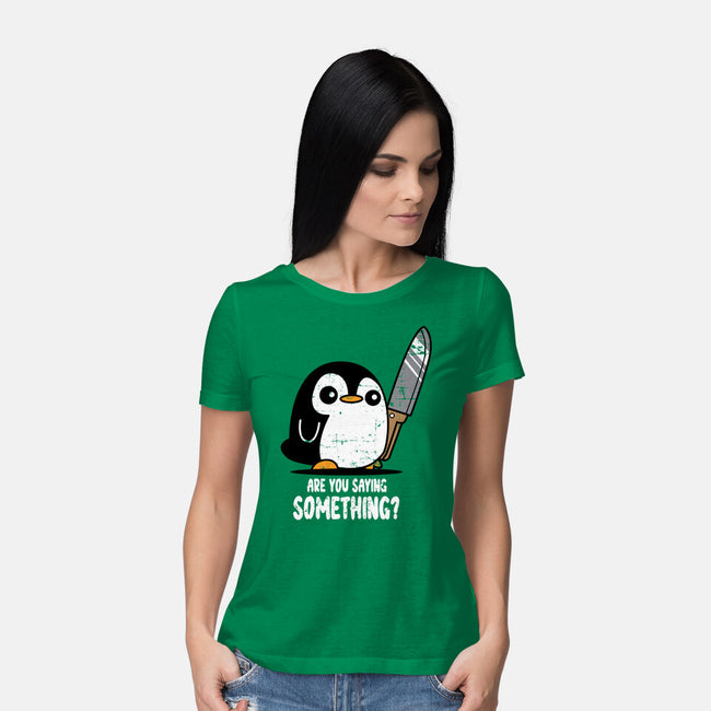 Are You Saying Something-womens basic tee-turborat14