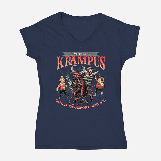 Krampus Christmas-womens v-neck tee-momma_gorilla