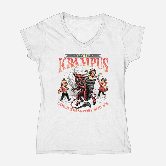 Krampus Christmas-womens v-neck tee-momma_gorilla