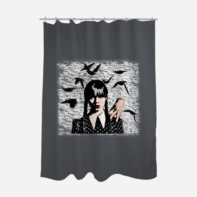 Wednesday Graffiti-none polyester shower curtain-Millersshoryotombo