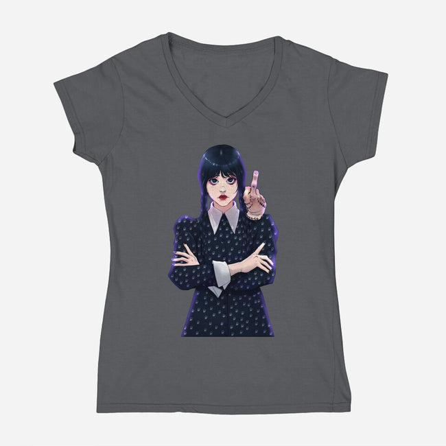 Little Venom-womens v-neck tee-ArchiriUsagi
