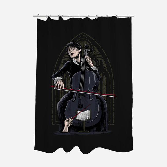 The Addams Orchestra-none polyester shower curtain-zascanauta