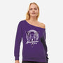 Stained Glass Moonlight-womens off shoulder sweatshirt-Logozaste