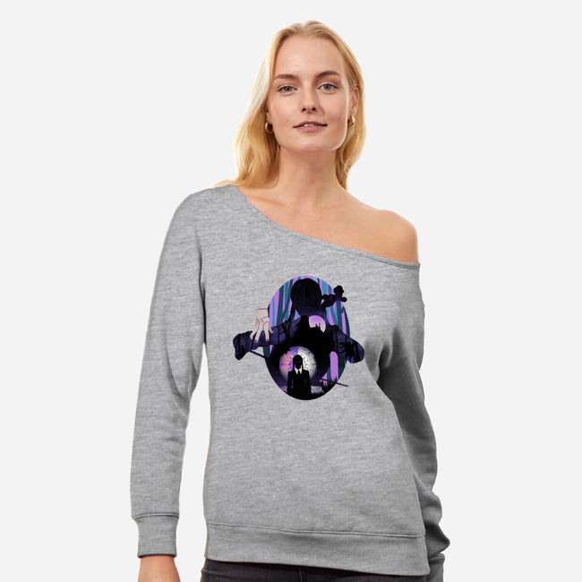 Nevermore Night-womens off shoulder sweatshirt-dandingeroz