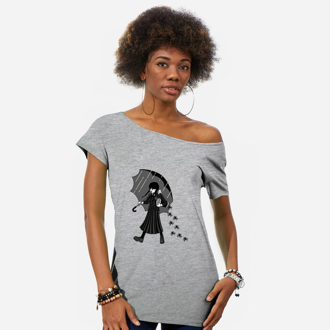 Spooky Girl-womens off shoulder tee-paulagarcia