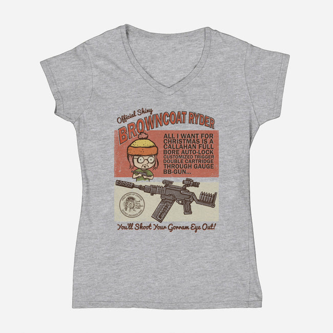 Browncoat Ryder BB-Gun-womens v-neck tee-kg07