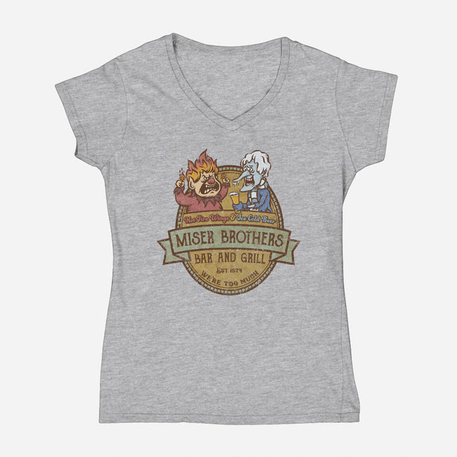 Miser Brothers Bar And Grill-womens v-neck tee-kg07