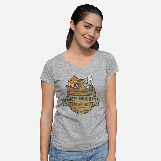 Miser Brothers Bar And Grill-womens v-neck tee-kg07