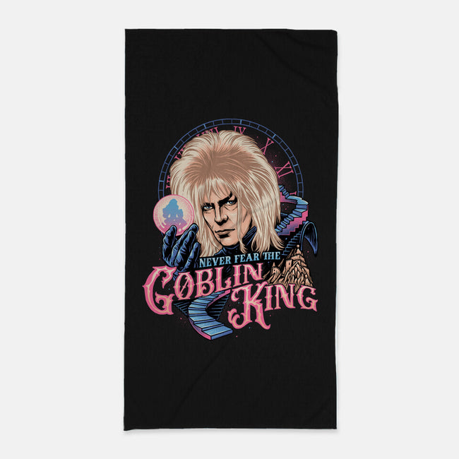 Never Fear The Goblin King-none beach towel-momma_gorilla