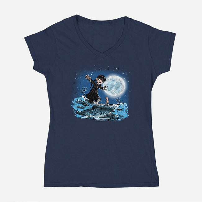 Thing And Wednesday-womens v-neck tee-zascanauta