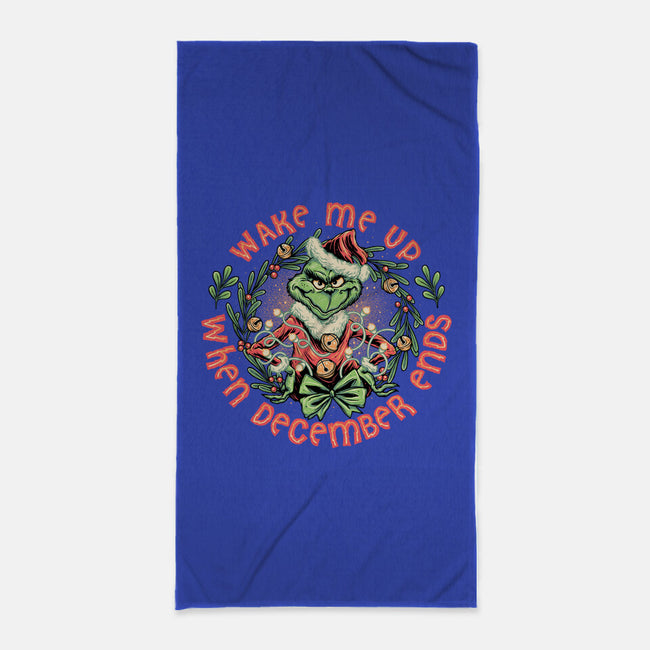 Wake Me Up When December Ends-none beach towel-momma_gorilla