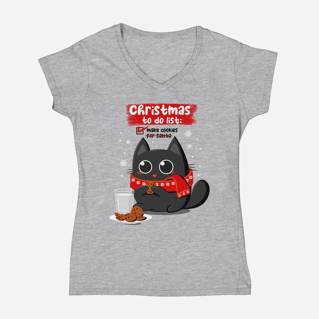 Cookies For Santa-womens v-neck tee-erion_designs