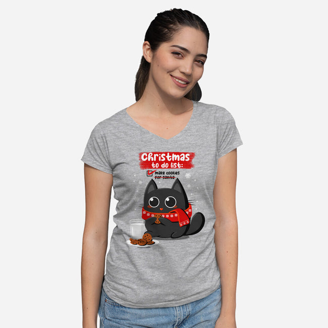 Cookies For Santa-womens v-neck tee-erion_designs