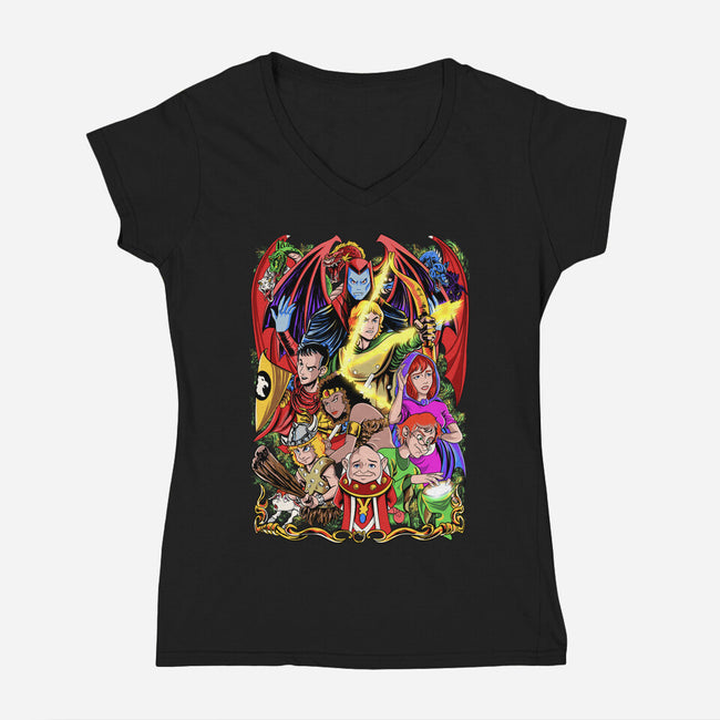 D&D-womens v-neck tee-Nihon Bunka