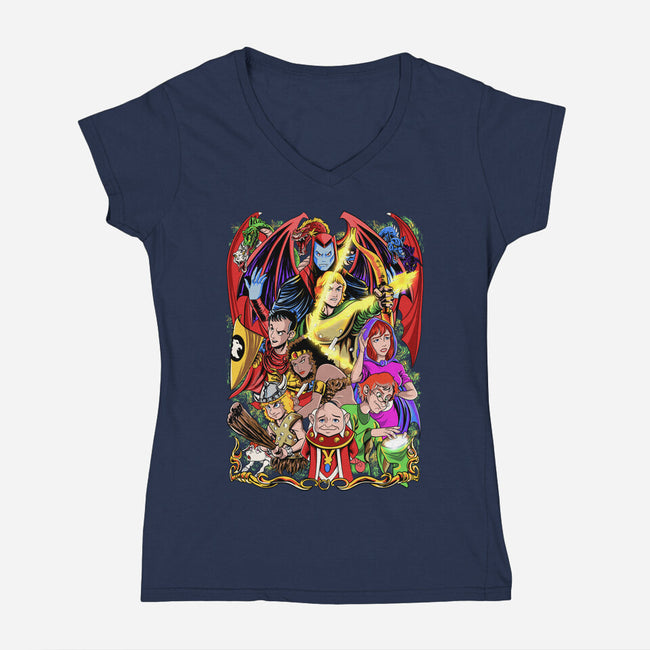 D&D-womens v-neck tee-Nihon Bunka