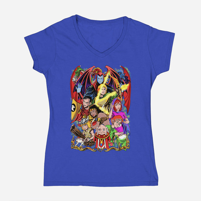 D&D-womens v-neck tee-Nihon Bunka