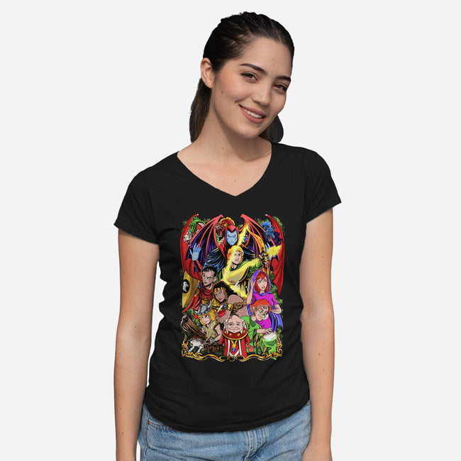 D&D-womens v-neck tee-Nihon Bunka