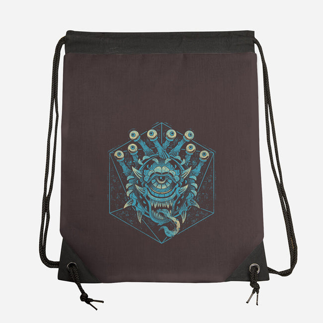 The Beholder And The Dice-none drawstring bag-Logozaste