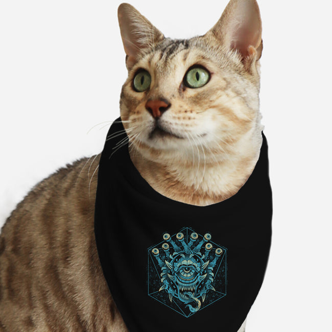 The Beholder And The Dice-cat bandana pet collar-Logozaste