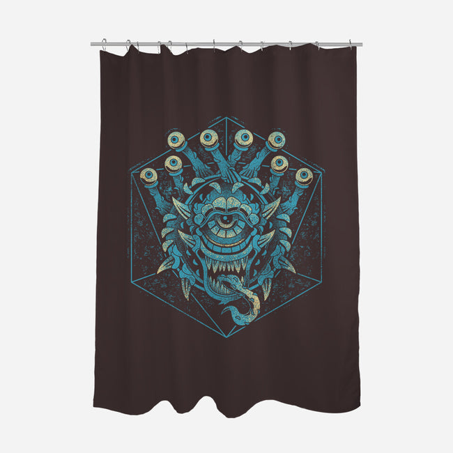 The Beholder And The Dice-none polyester shower curtain-Logozaste