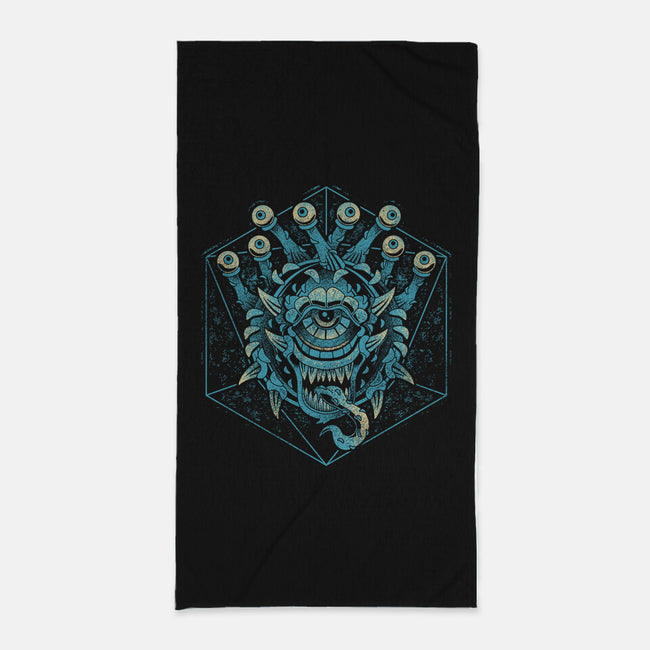 The Beholder And The Dice-none beach towel-Logozaste