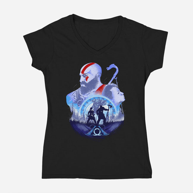 Adventures With My Father-womens v-neck tee-hypertwenty