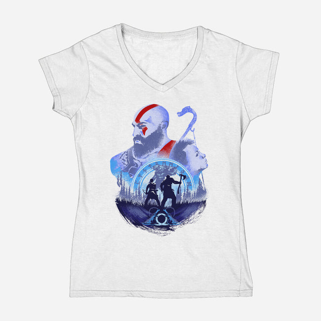 Adventures With My Father-womens v-neck tee-hypertwenty