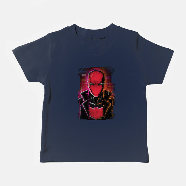 Red Hood Glitch-baby basic tee-danielmorris1993