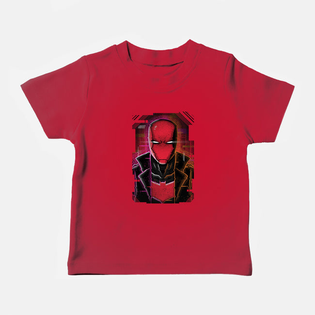 Red Hood Glitch-baby basic tee-danielmorris1993