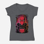 Red Hood Glitch-womens v-neck tee-danielmorris1993