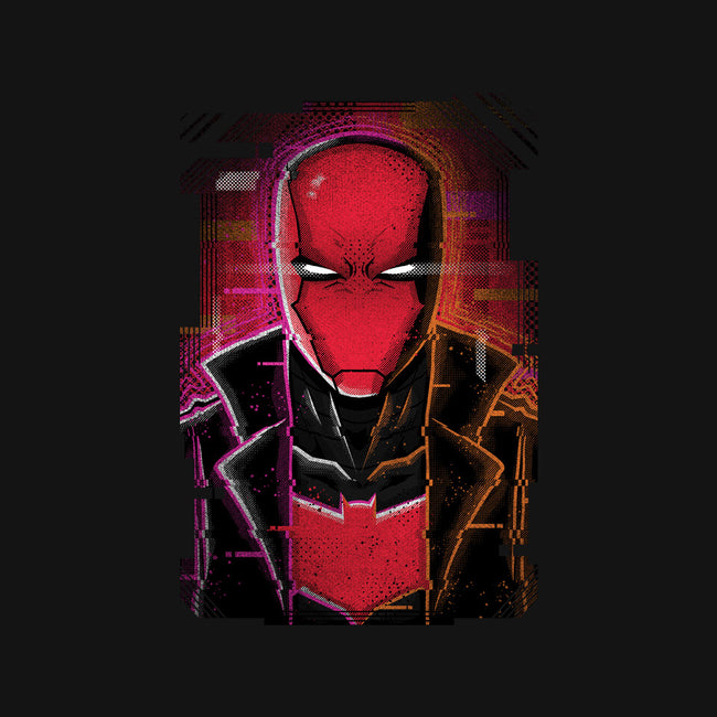 Red Hood Glitch-none removable cover throw pillow-danielmorris1993