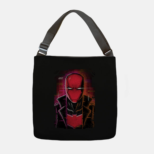 Red Hood Glitch-none adjustable tote bag-danielmorris1993