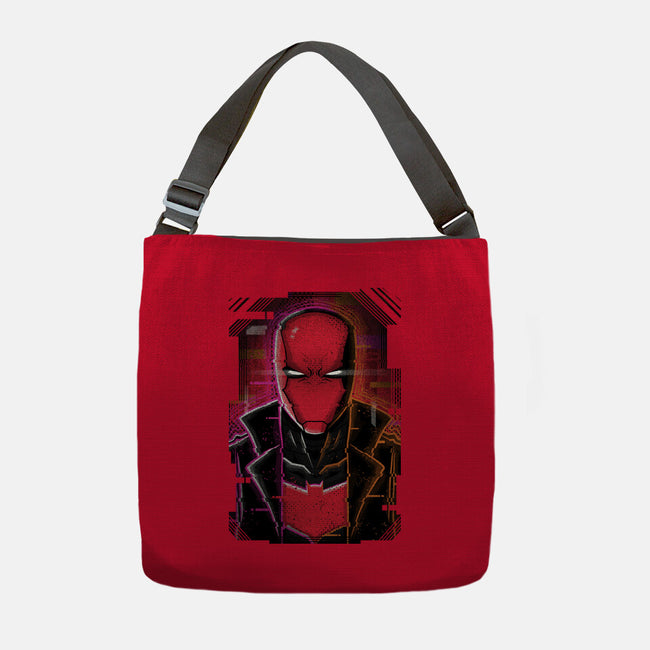 Red Hood Glitch-none adjustable tote bag-danielmorris1993