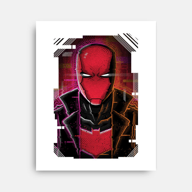 Red Hood Glitch-none stretched canvas-danielmorris1993