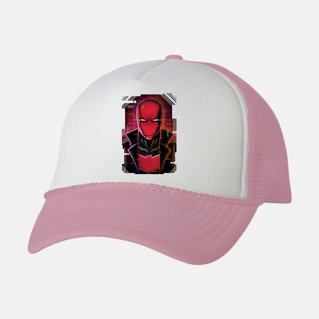 Red Hood Glitch-unisex trucker hat-danielmorris1993