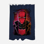 Red Hood Glitch-none polyester shower curtain-danielmorris1993