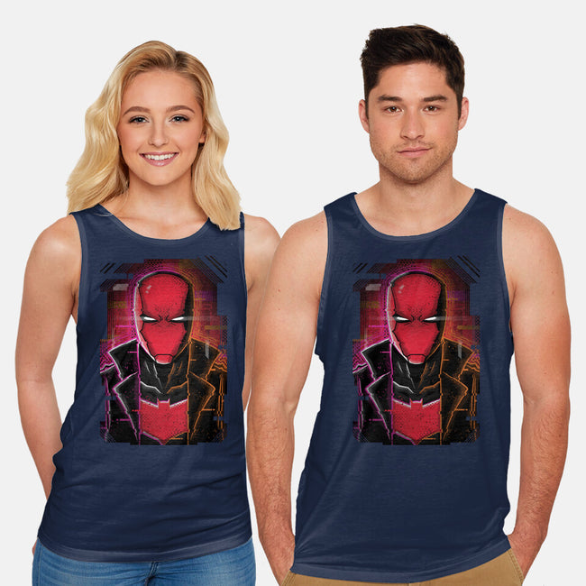 Red Hood Glitch-unisex basic tank-danielmorris1993