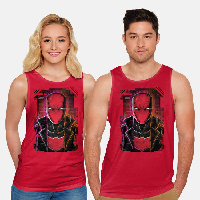 Red Hood Glitch-unisex basic tank-danielmorris1993