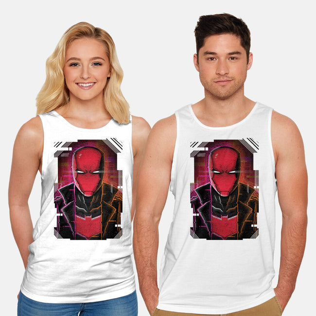 Red Hood Glitch-unisex basic tank-danielmorris1993