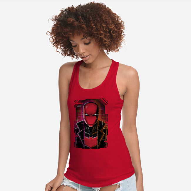 Red Hood Glitch-womens racerback tank-danielmorris1993