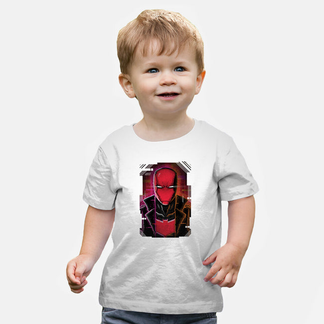 Red Hood Glitch-baby basic tee-danielmorris1993